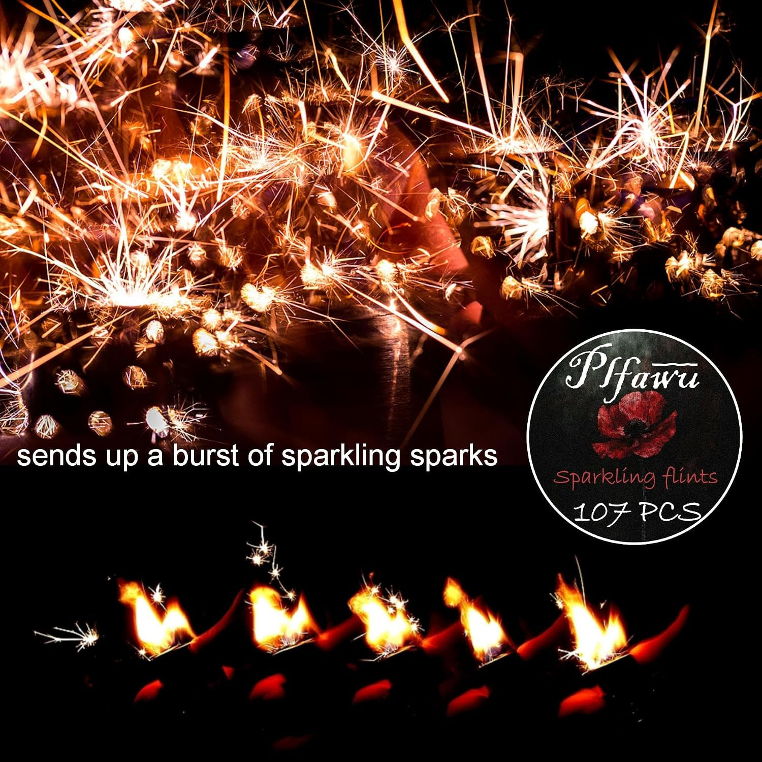 107Pcs Premium Sparkling Lighter Flints Refills – Compatible with Zippo & Cli…