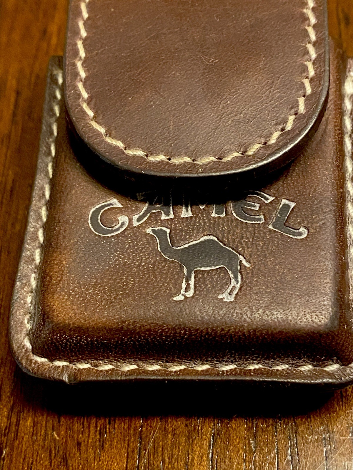Vintage 1990’s leather Camel Cigarettes Zippo lighter Belt holster – EUC