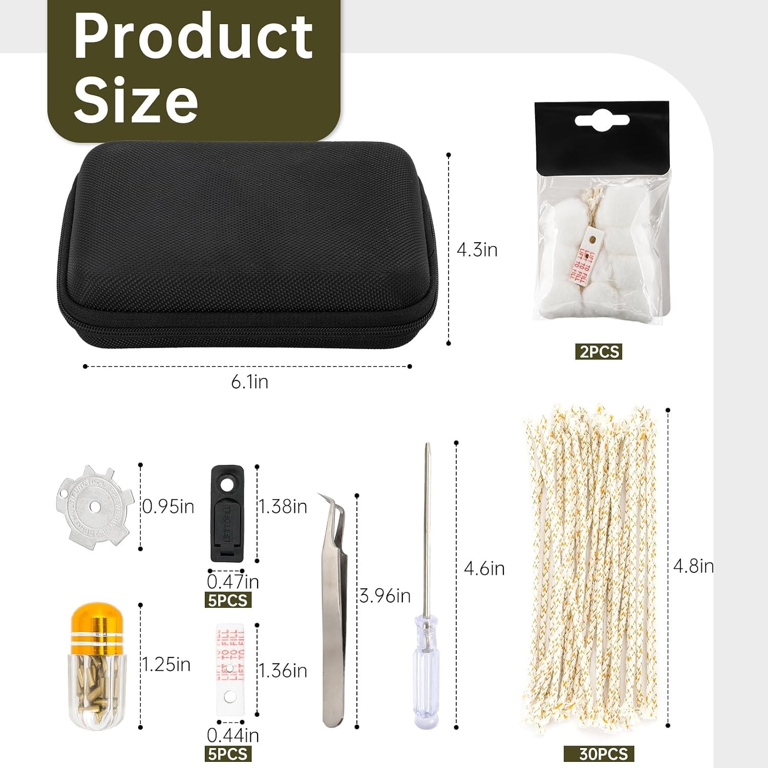 Zippo Repair Kit – Replacement Parts with Cotton, Flint, Wick, Pad & Tool