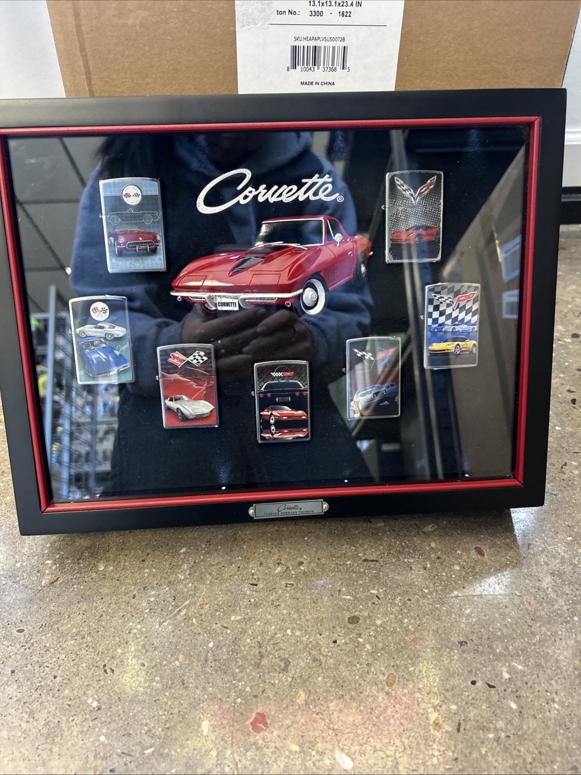 RARE Chevy Corvette Stingray Bradford Exchange Zippo Lighters 2015 Display MINT