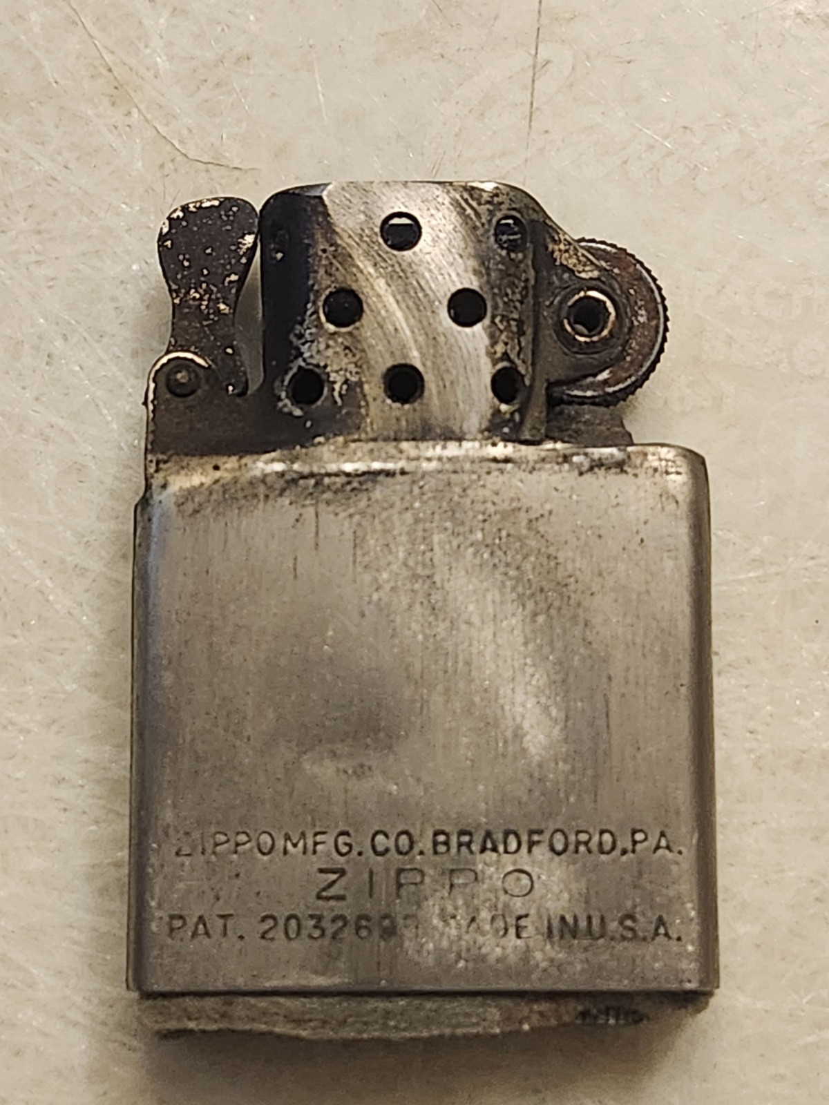 Zippo Nickel Silver Insert Only Flint Tube Is Clear