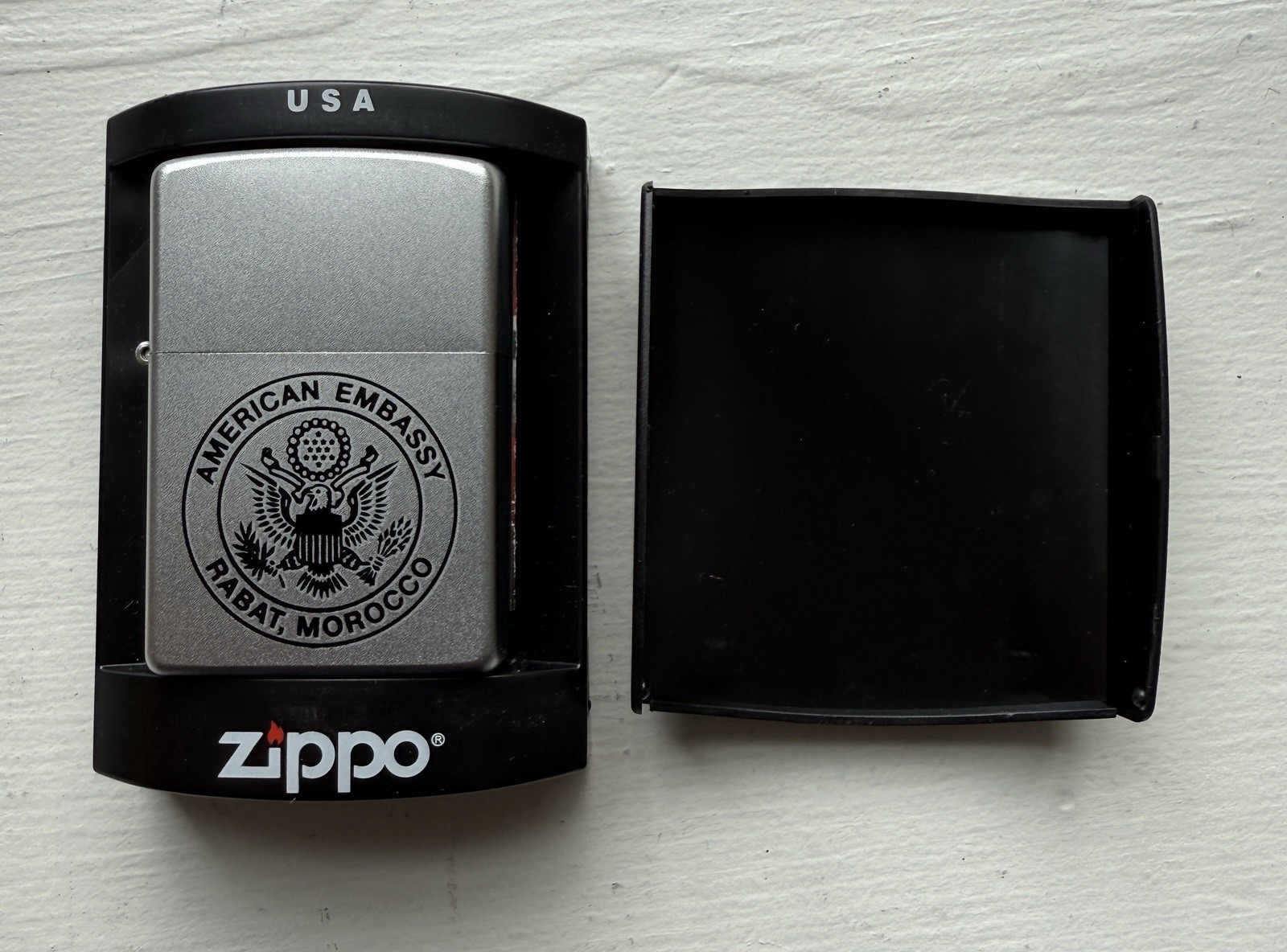 NEW* Zippo U.S. Embassy Rabat Morocco UNFIRED *NIP Made in USA