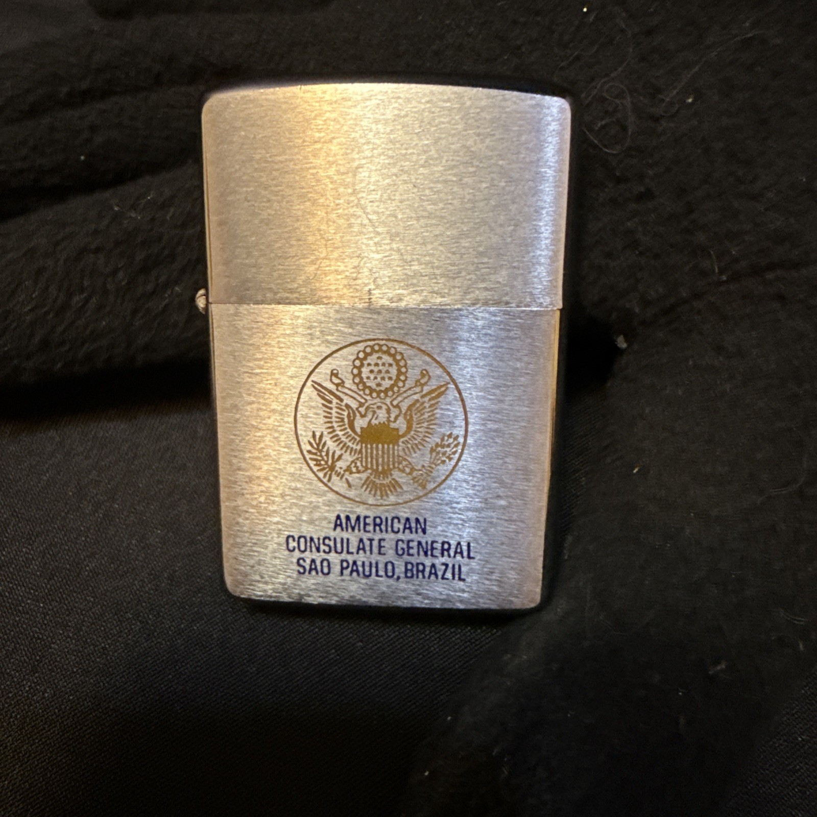 1974 ZIPPO American Consulate General SAO Paulo Brazil Butane Lighter (BN) ~ FS