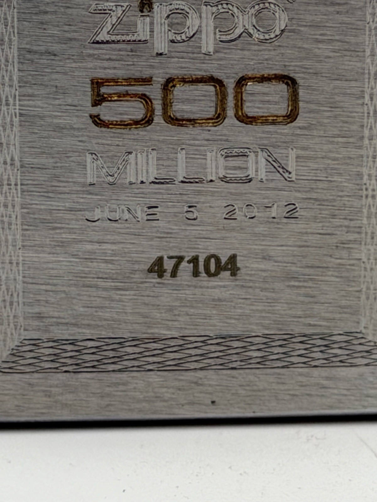 Vintage 2012 500 Million Individually Serialized Zippo Lighter New #47104 B35