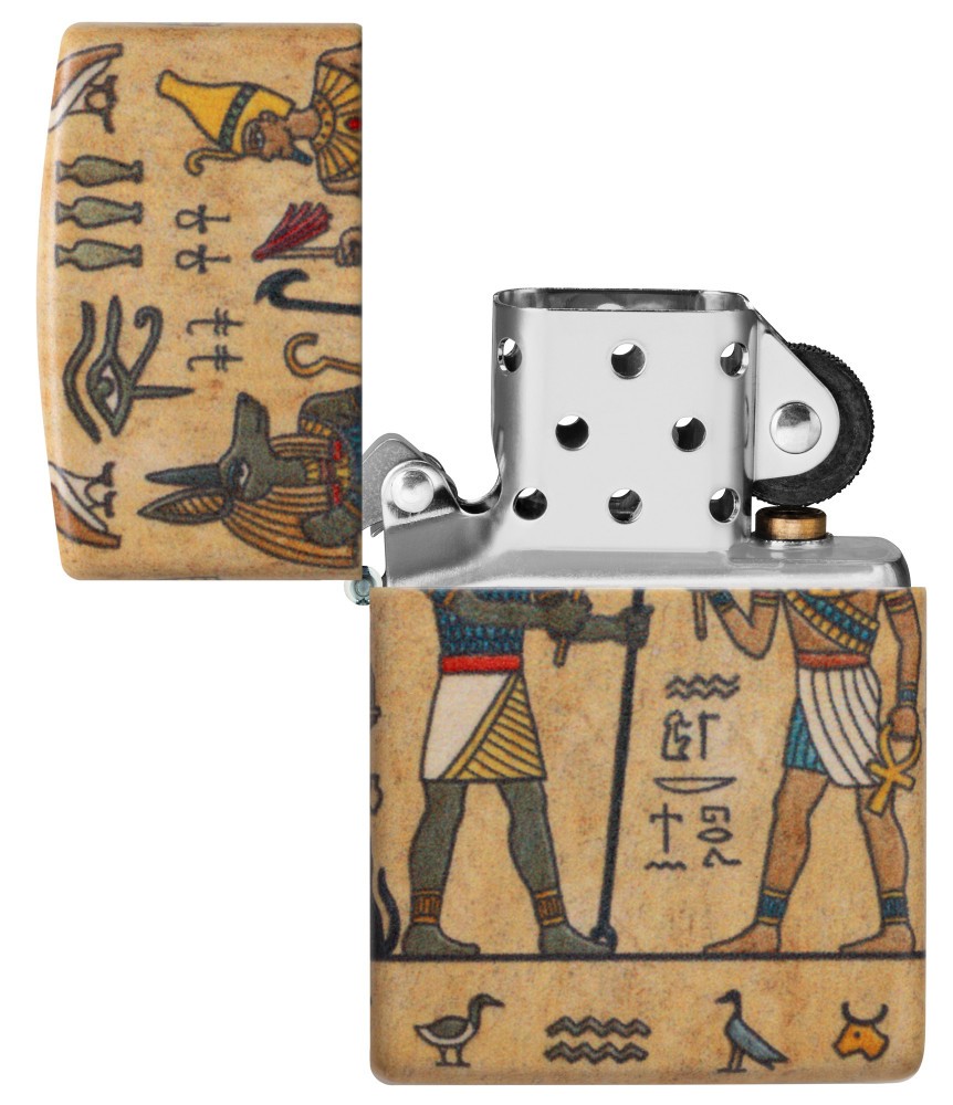 Zippo Ancient Glyphs Design White 540 Matte Windproof Pocket Lighter, 49352-1…