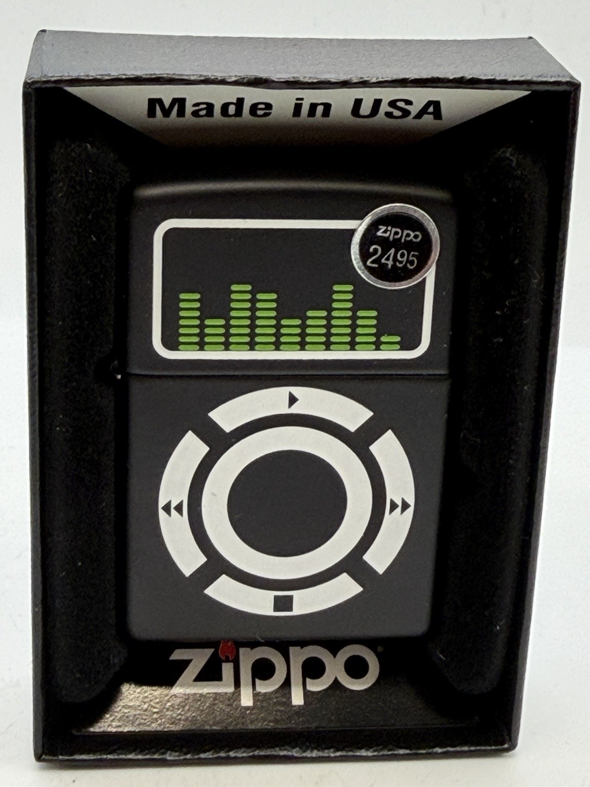Vintage 2009 iPod Music Player Black Matte Zippo Lighter NEW B4