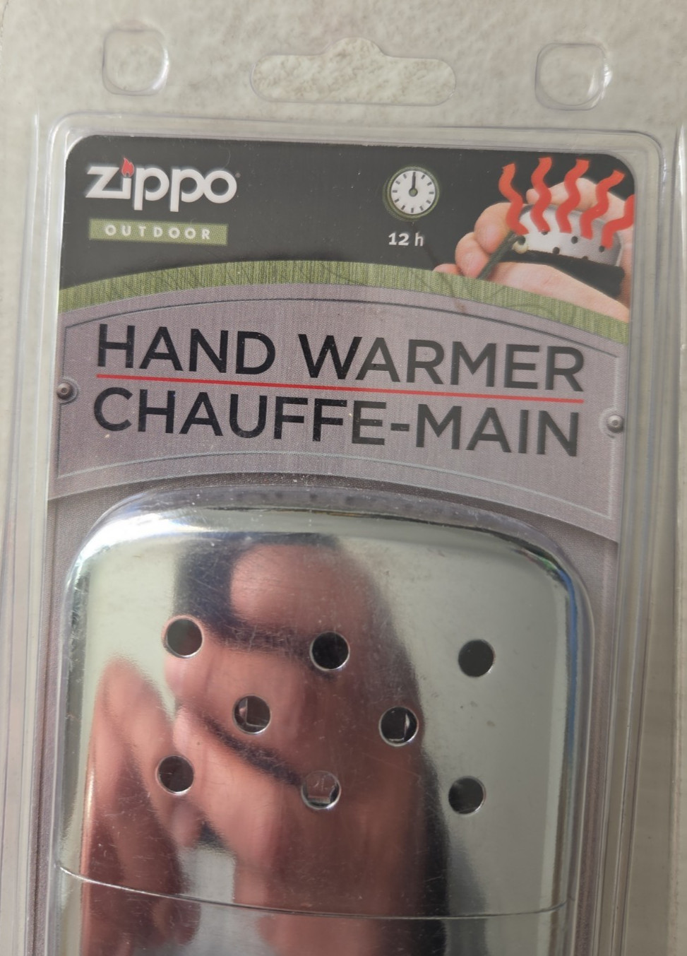 ********* NEW Zippo Outdoor Refillable Hand Warmer Chrome Up to 12 hours- Sealed