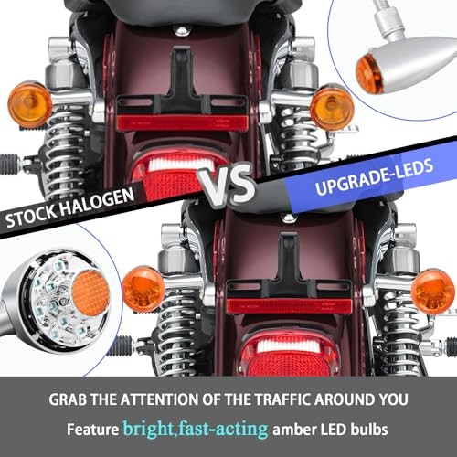 LED Rear Turn Signal Kit,Brake Light/Running Orange Lens/Chrome Housing