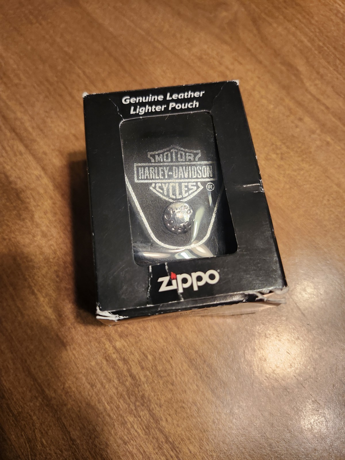 Harley Davidson zippo lighter pouch leather USA holder Belt 3 by 2.5 inch New