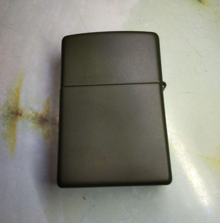 Zippo oil Lighter 【D−DAY】 Front Processing Khaki Made in 2015 Dark green New