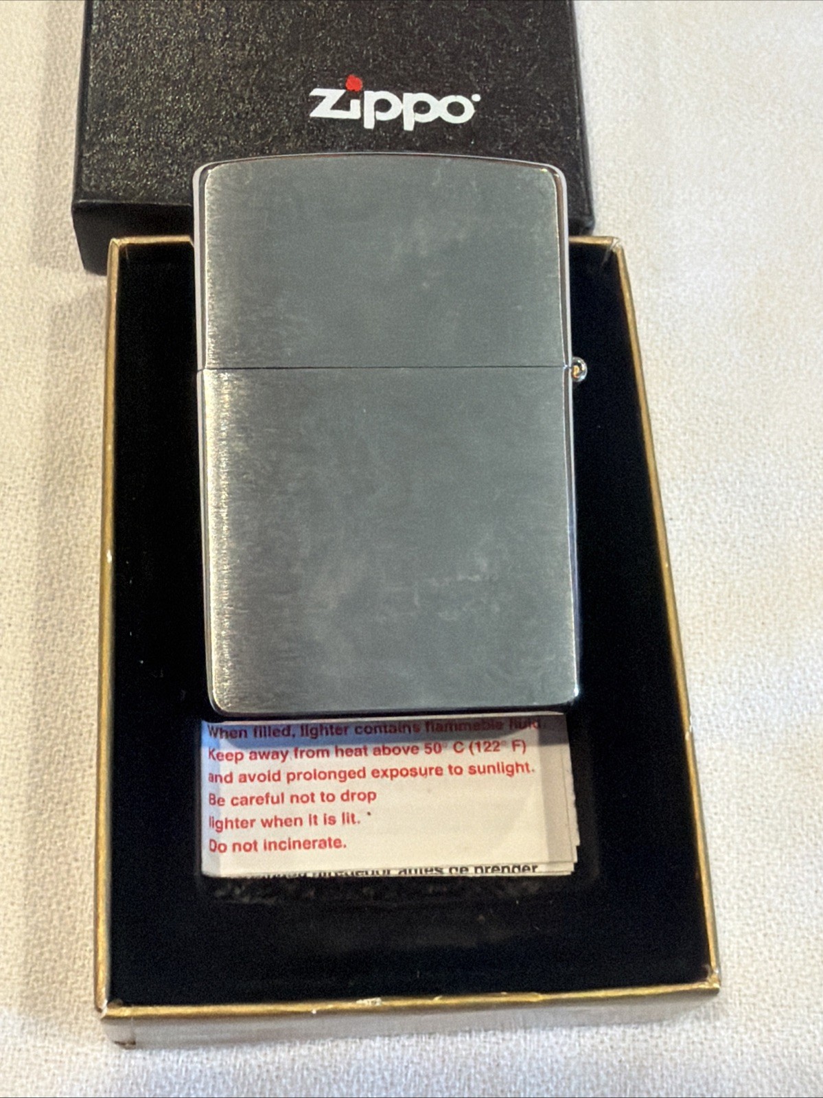 Rare 2002 ZIPPO Lighter Blue Gold String Paint Anodized Aluminum New