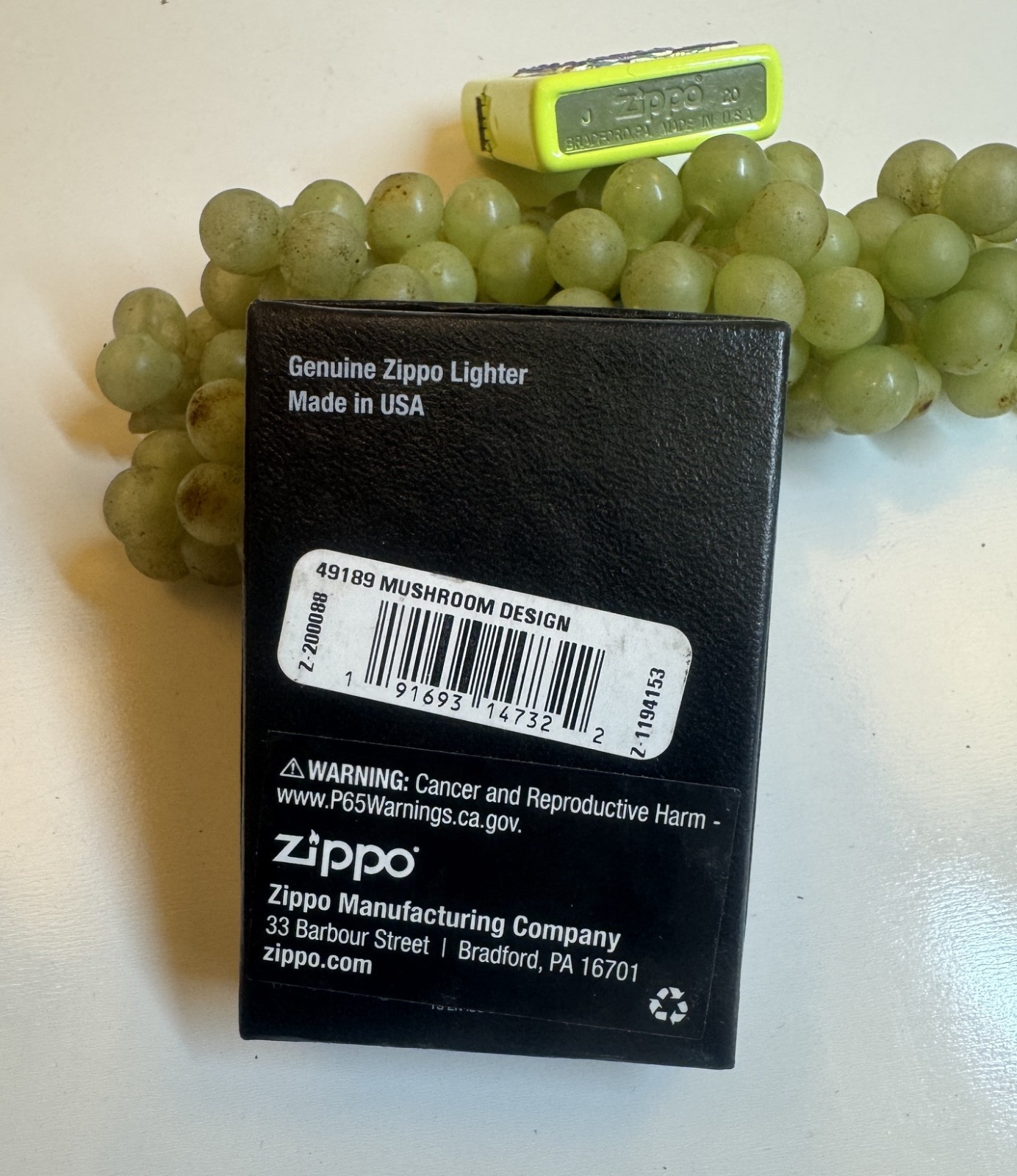 ZIPPO® 49189 Mushroom Design Neon Yellow Pocket Lighter 🍄 SOLD OUT EVERYWHERE