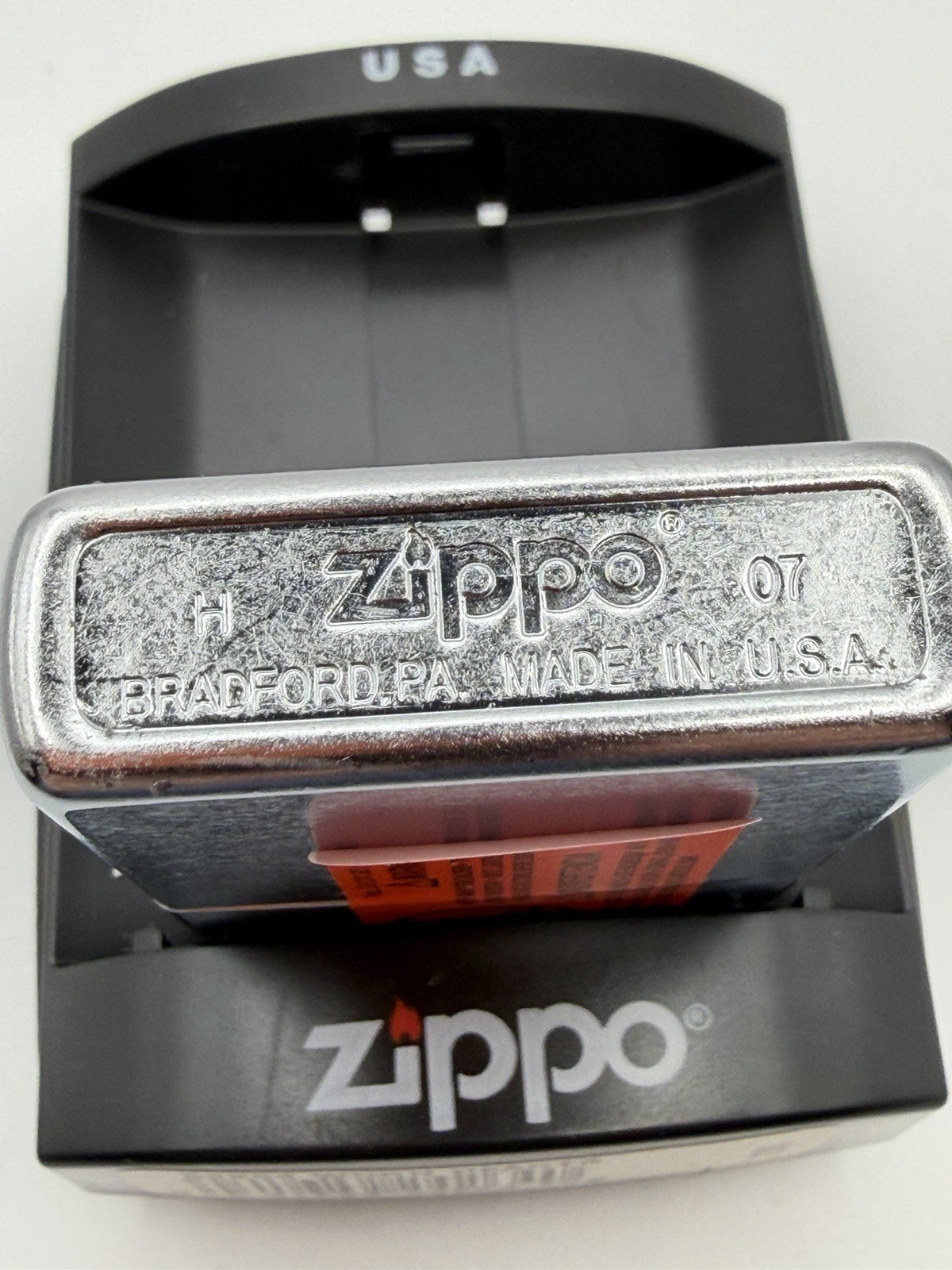 Vintage 2007 Worn Hearts Chrome Zippo Lighter New B13