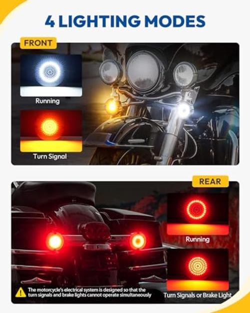 2024 Brightness 3 1/4″ LED Turn Signals 1157 Led Lights Compatible for Harley