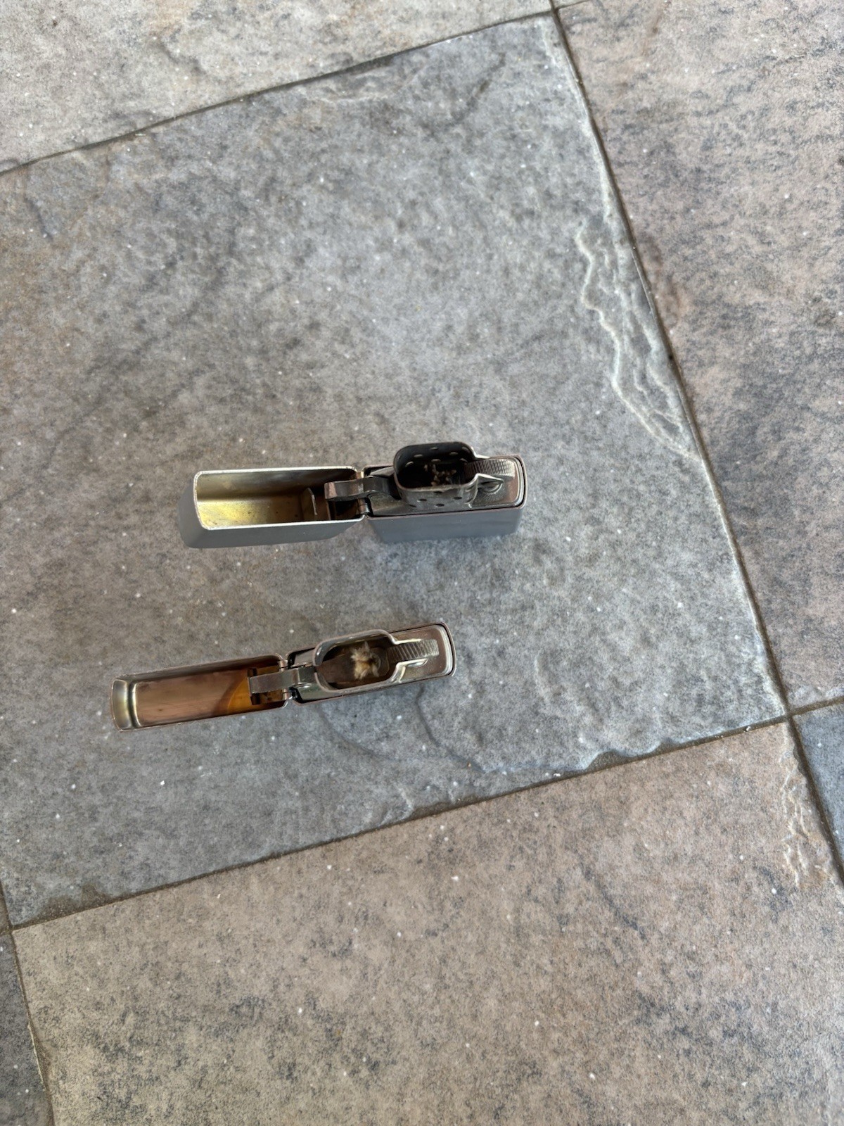Silver Zippo Lighters 2 In Lot Including 1 Wick
