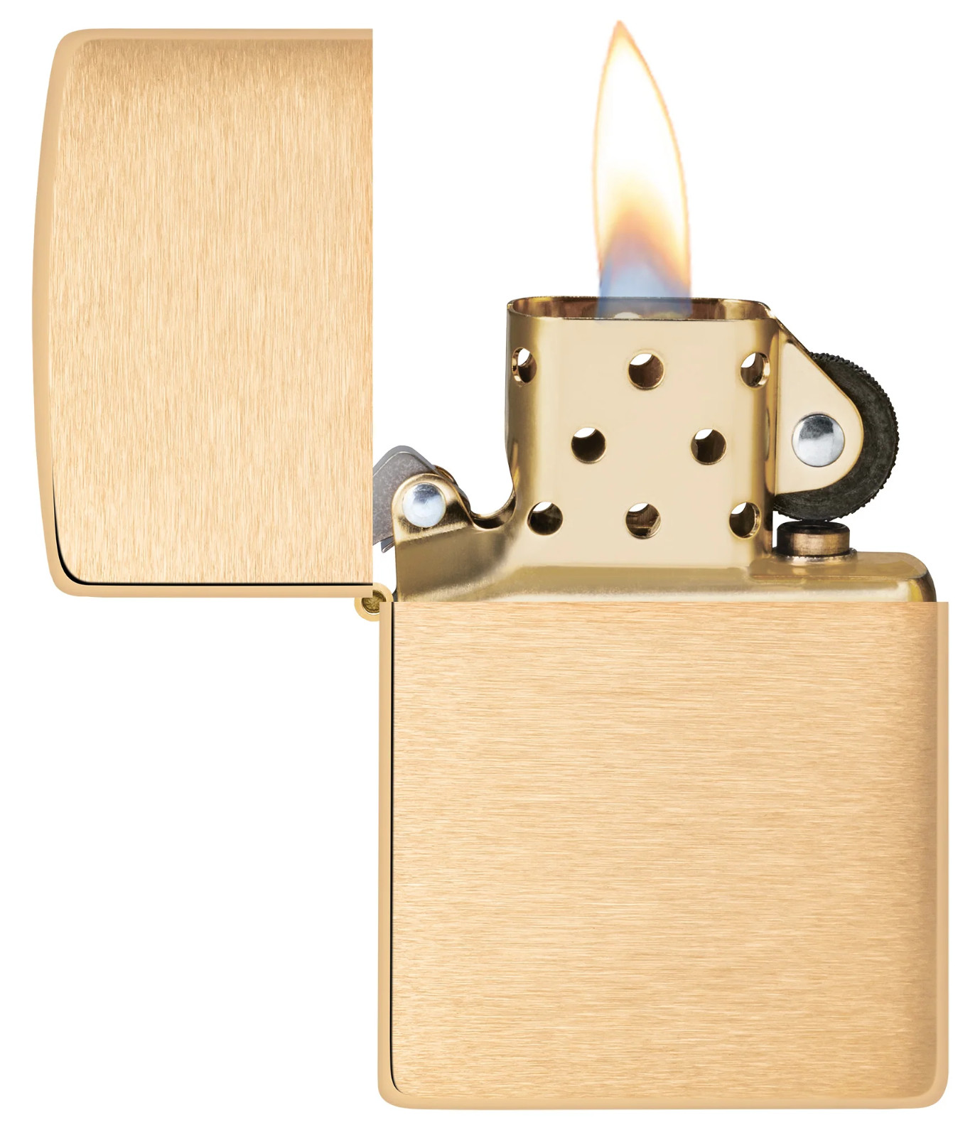 Zippo Windproof Brushed Brass Lighter, 204B, New In Box