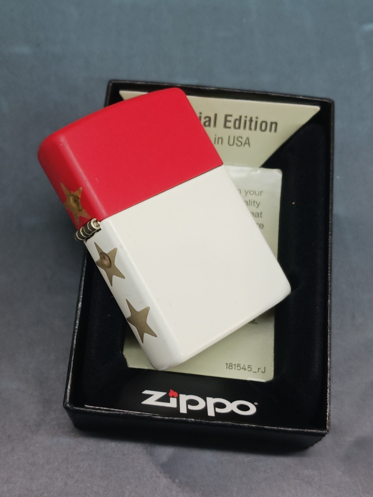 Zippo America 250 Model White/Red Matte Laser Engraved 47295 NOT Limited Edition