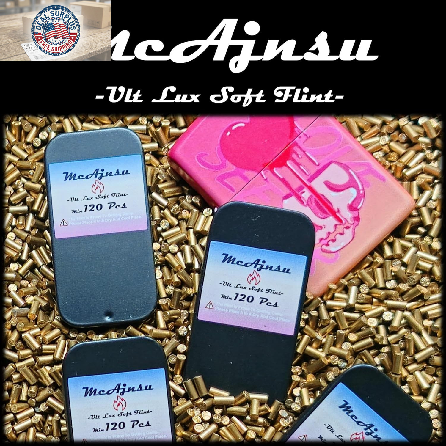 120Pcs Premium Lighter Flints | Universal Refills for Zippo, Clipper & Most Ligh