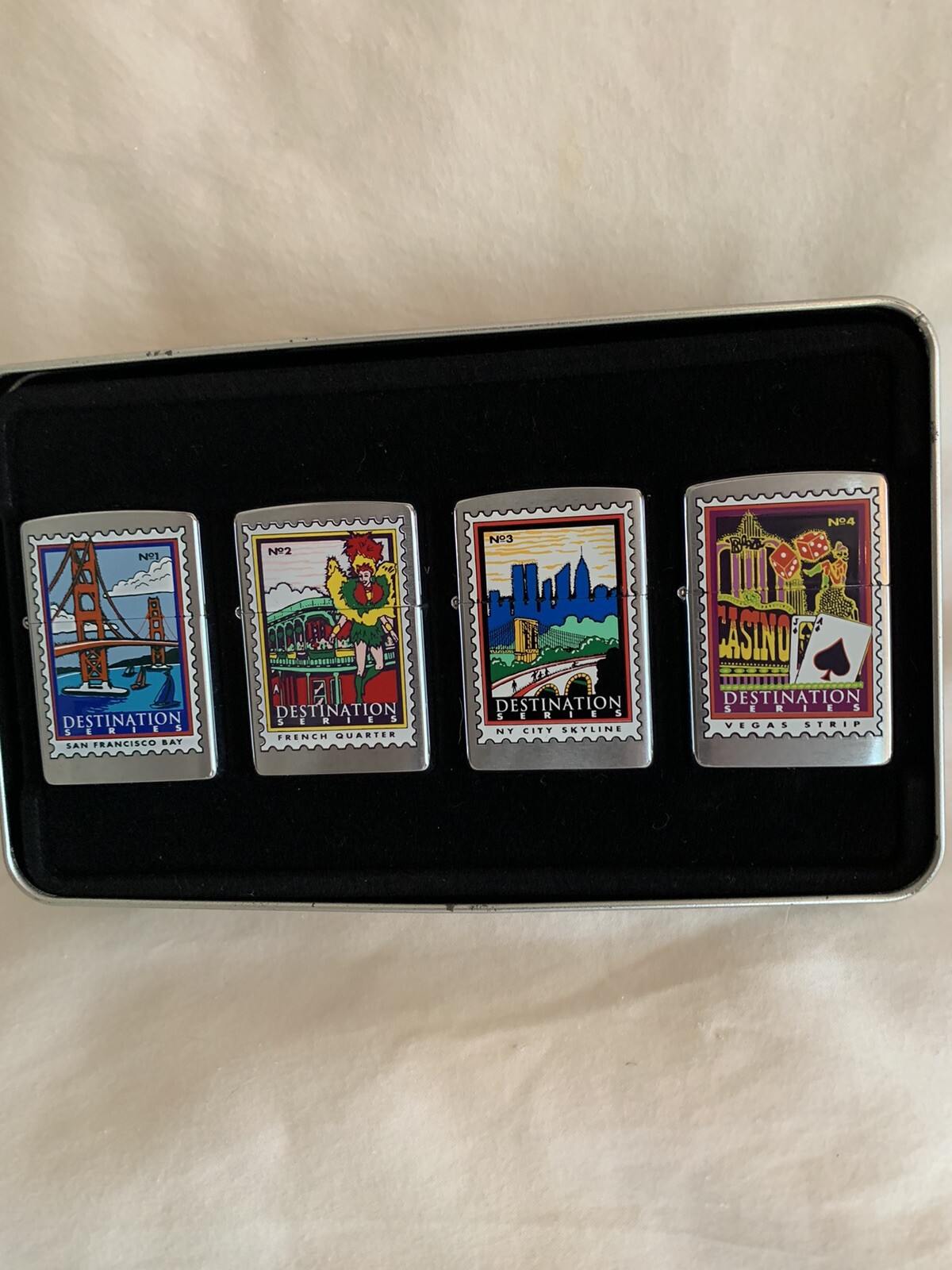 Zippo vintage destination series 1-4 2000 brand new In Tin￼