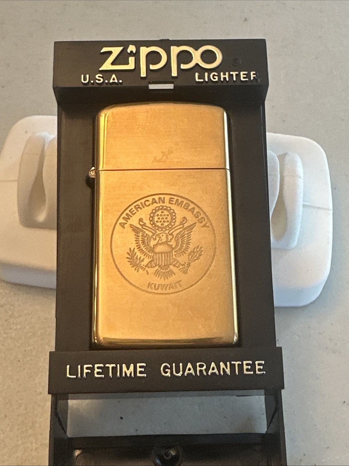 Zippo American Embassy Kuwait Lighter, USA Made