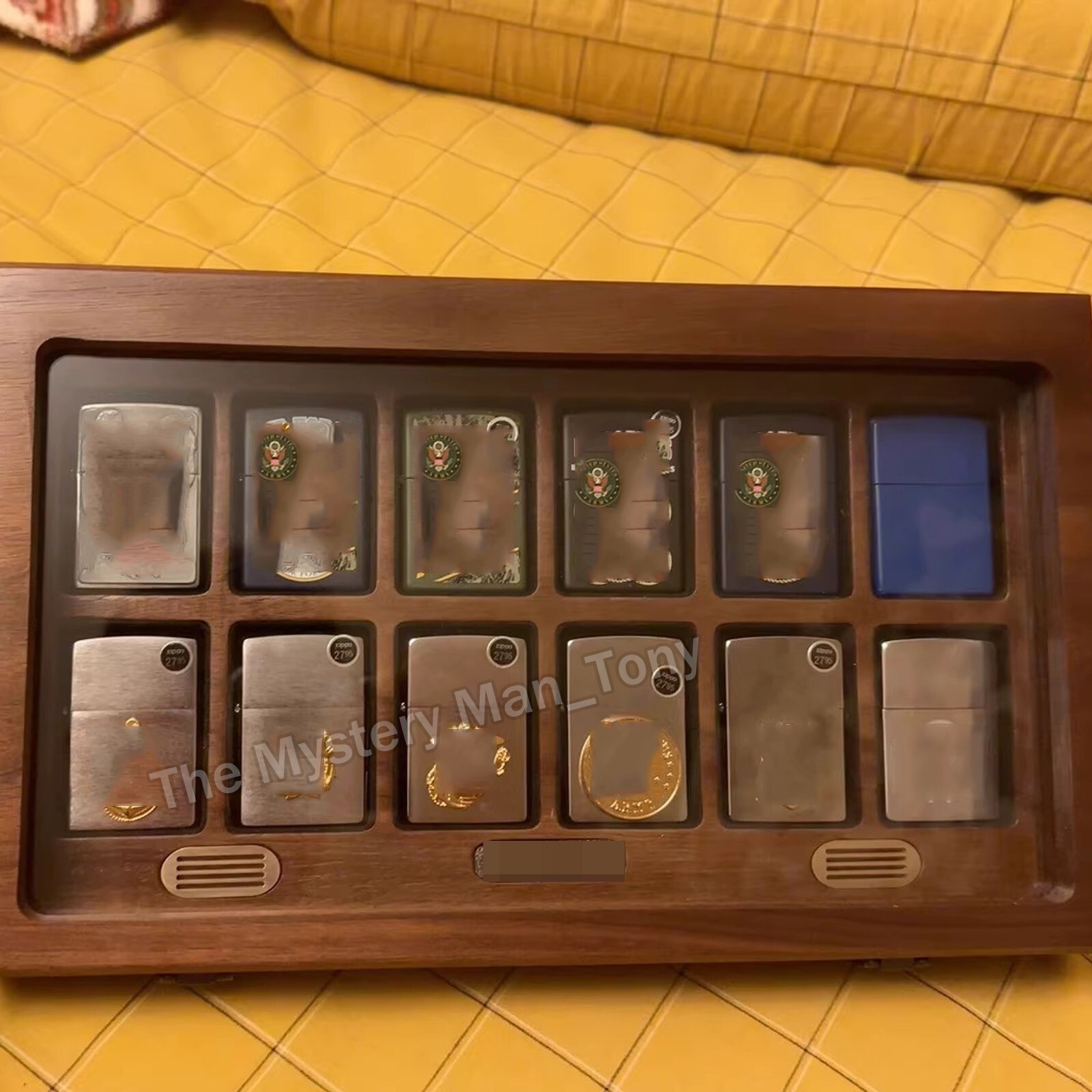 12 Slot Black Walnut Collection Display Case – For Zippo Lighters