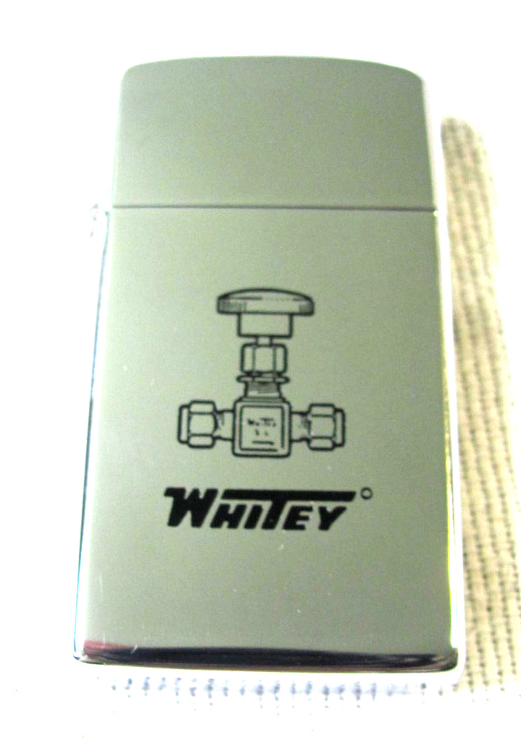 Whitey Slim Zippo Lighter — High Polish Chrome -Unused ?-In Original Box
