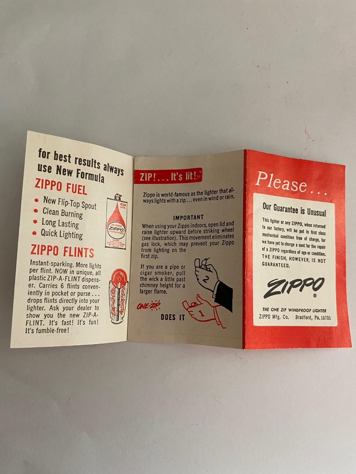 VINTAGE 1969 „BP GASOLINE“ ZIPPO ADVERTISING LIGHTER WITH BOX AND PAPER INSERT