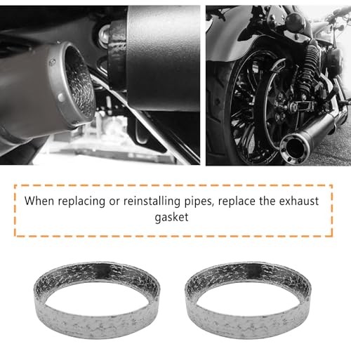 2PCS Cone Exhaust Gasket, Made of Graphite and Steel, Compatible with 1984