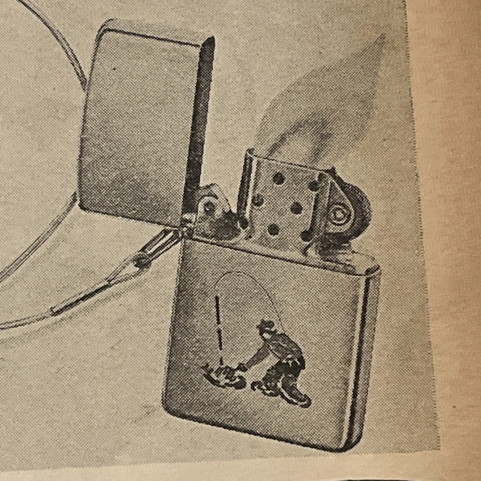 1958 ZIPPO LIGHTERS “Sports” Themed Print Ad Advertisement • Rare Ad