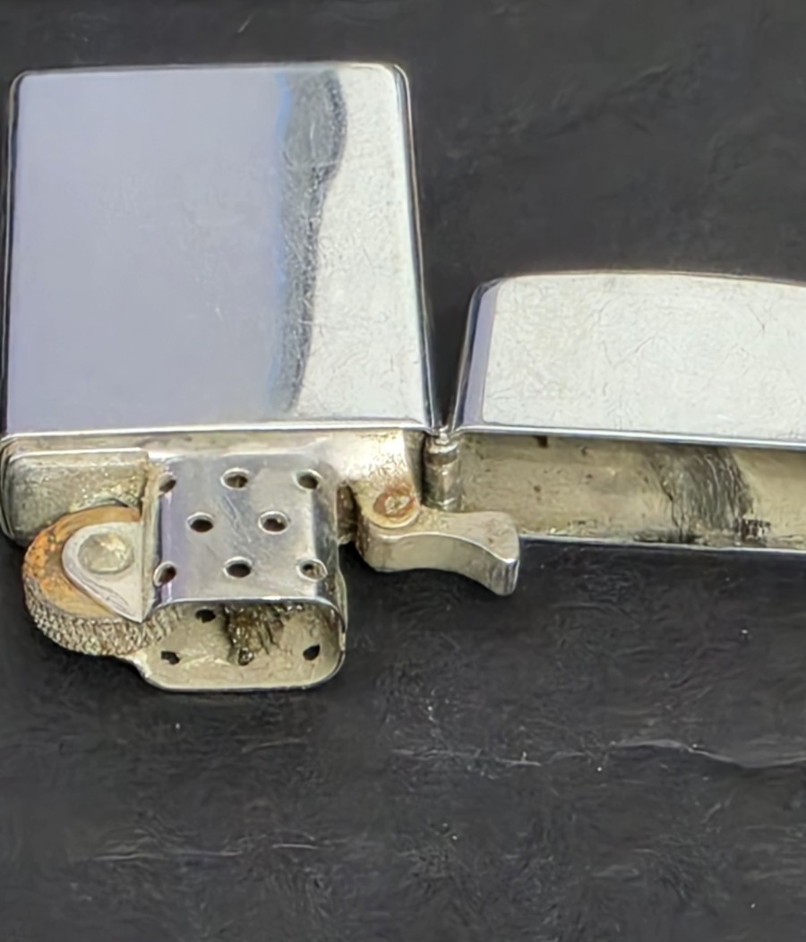 Vintage Zippo Slim Lighter Polished Chrome 1972 Needs Flint
