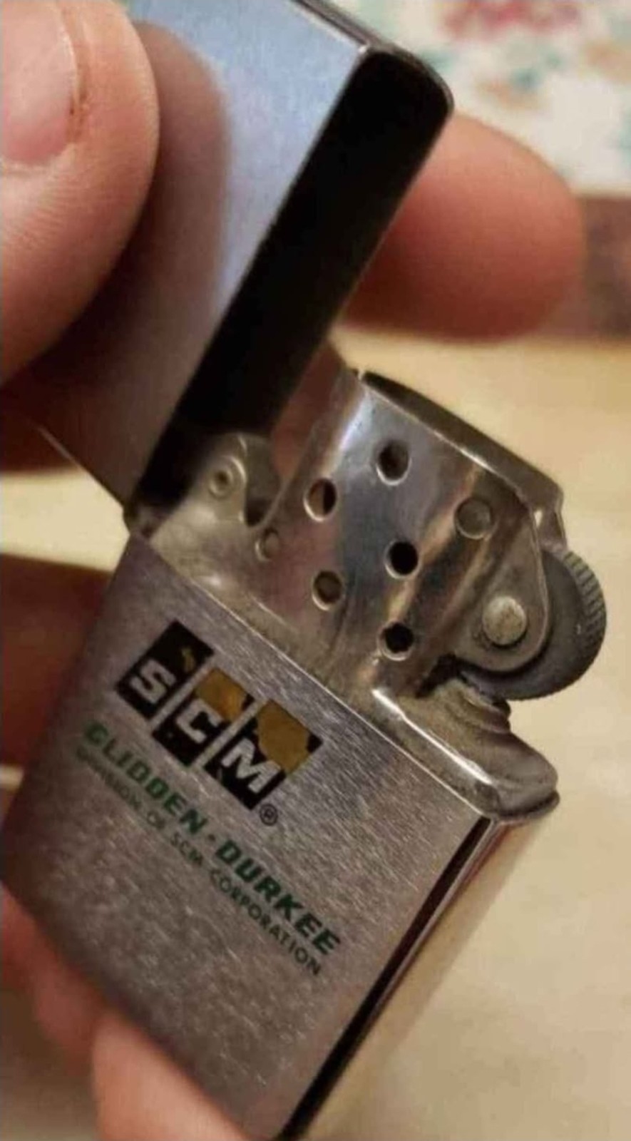Vintage Zippo Slim SCM Glidden-Durkee Advertising Lighter Bradford PA USA