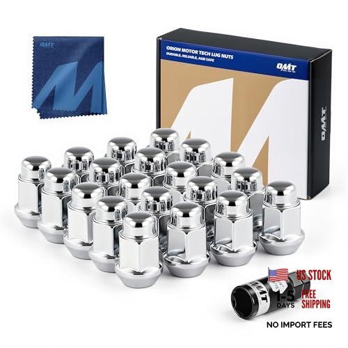 Lug Nuts with Cone Seat, 3/4″ 19mm Hex 1/2″-20 Silver 20Pcs 1.38″Long