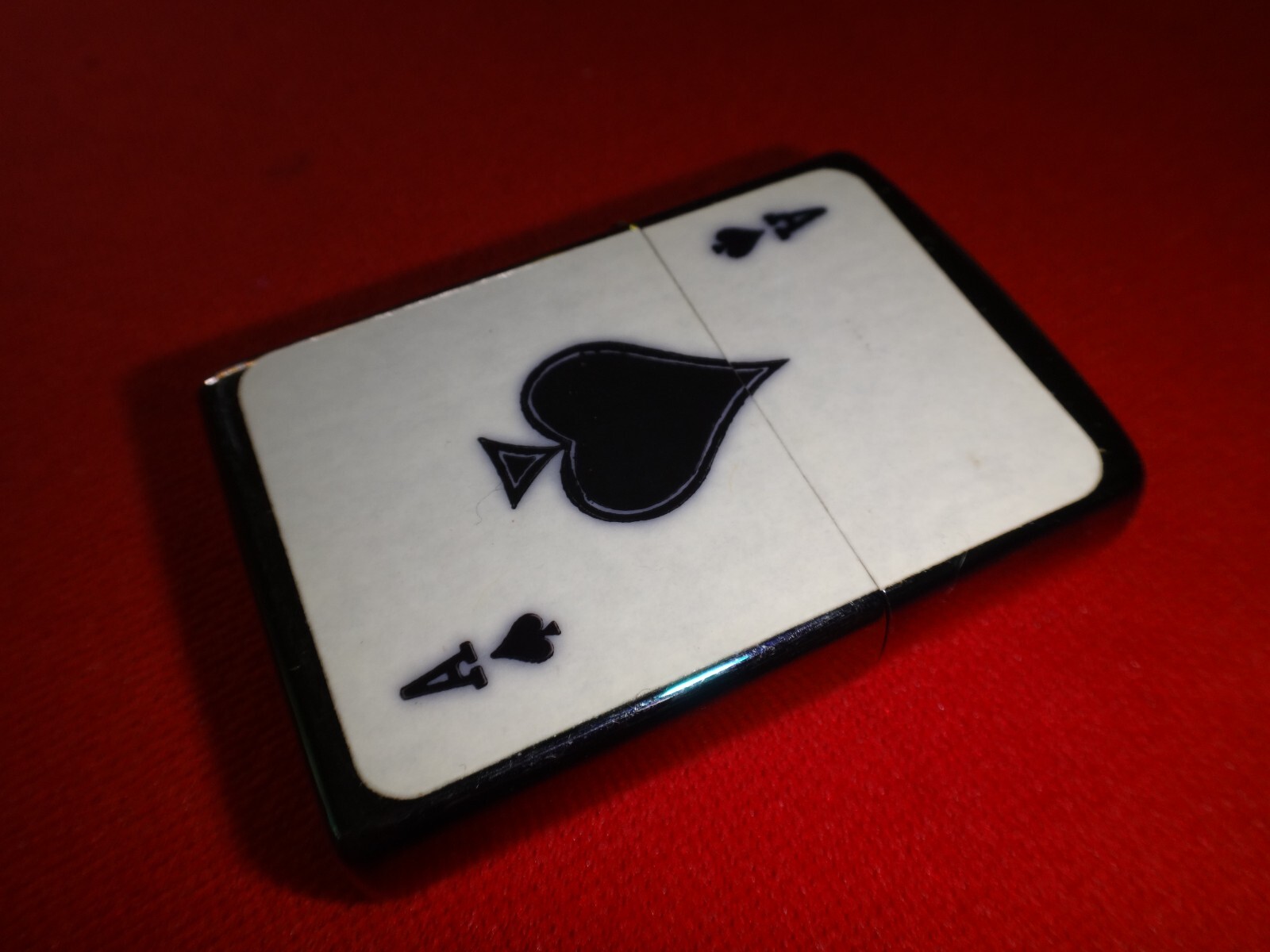 Year 2021 Spectrum Chrome Zippo Lighter with ACE of SPADE Decal Sticker