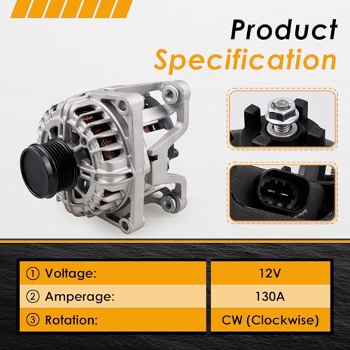 13573791 13577411 Alternator 12V 130A Compatible with 2013-2015