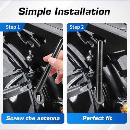 Short Motorcycle Antenna for Harley Davidson 1989-2025 Touring Street 2-Pack