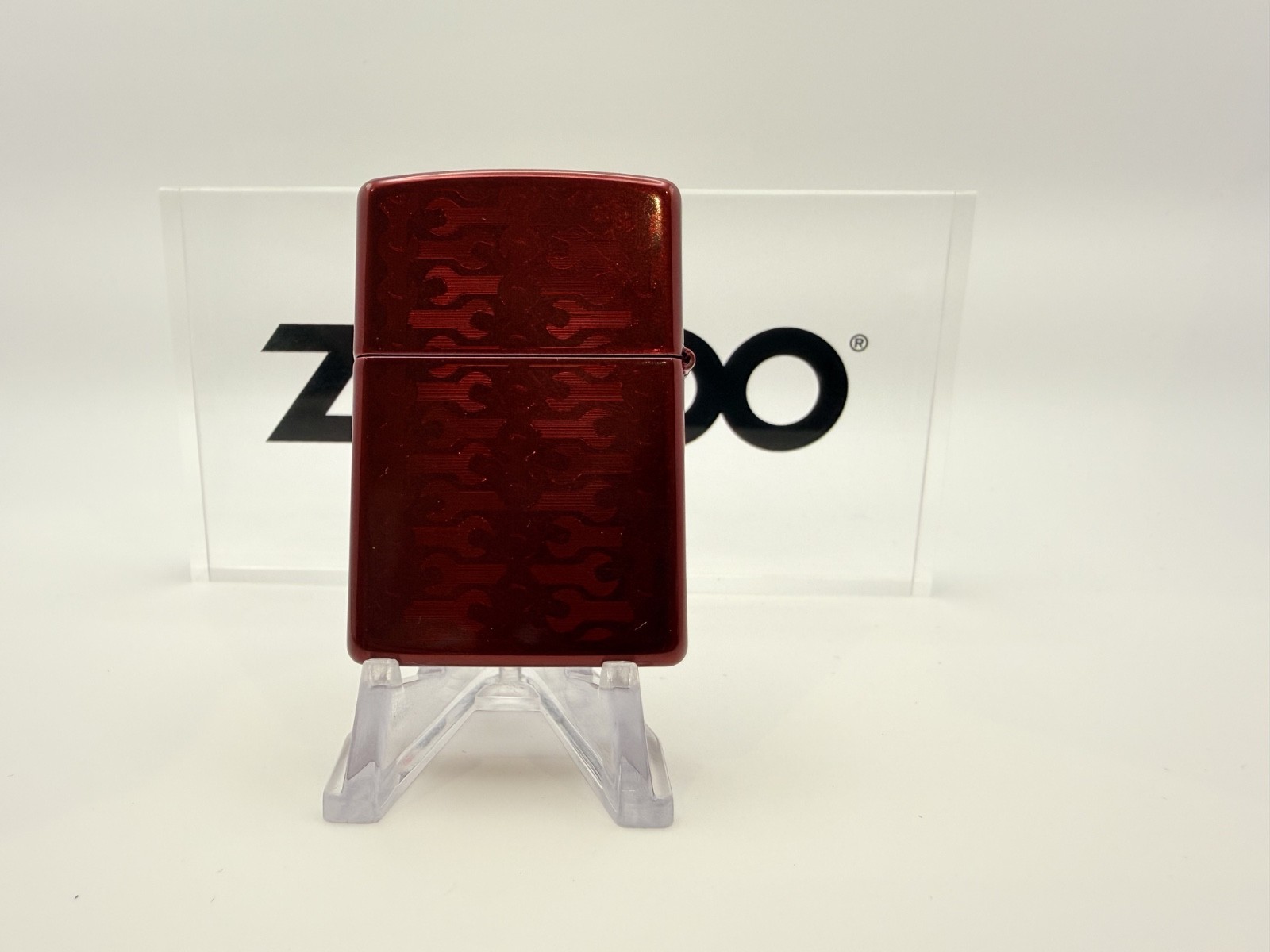 GENUINE ZIPPO LIGHTER RED SPANNER DESIGN SNAP ON COLLECTABLE BOXED & NEW