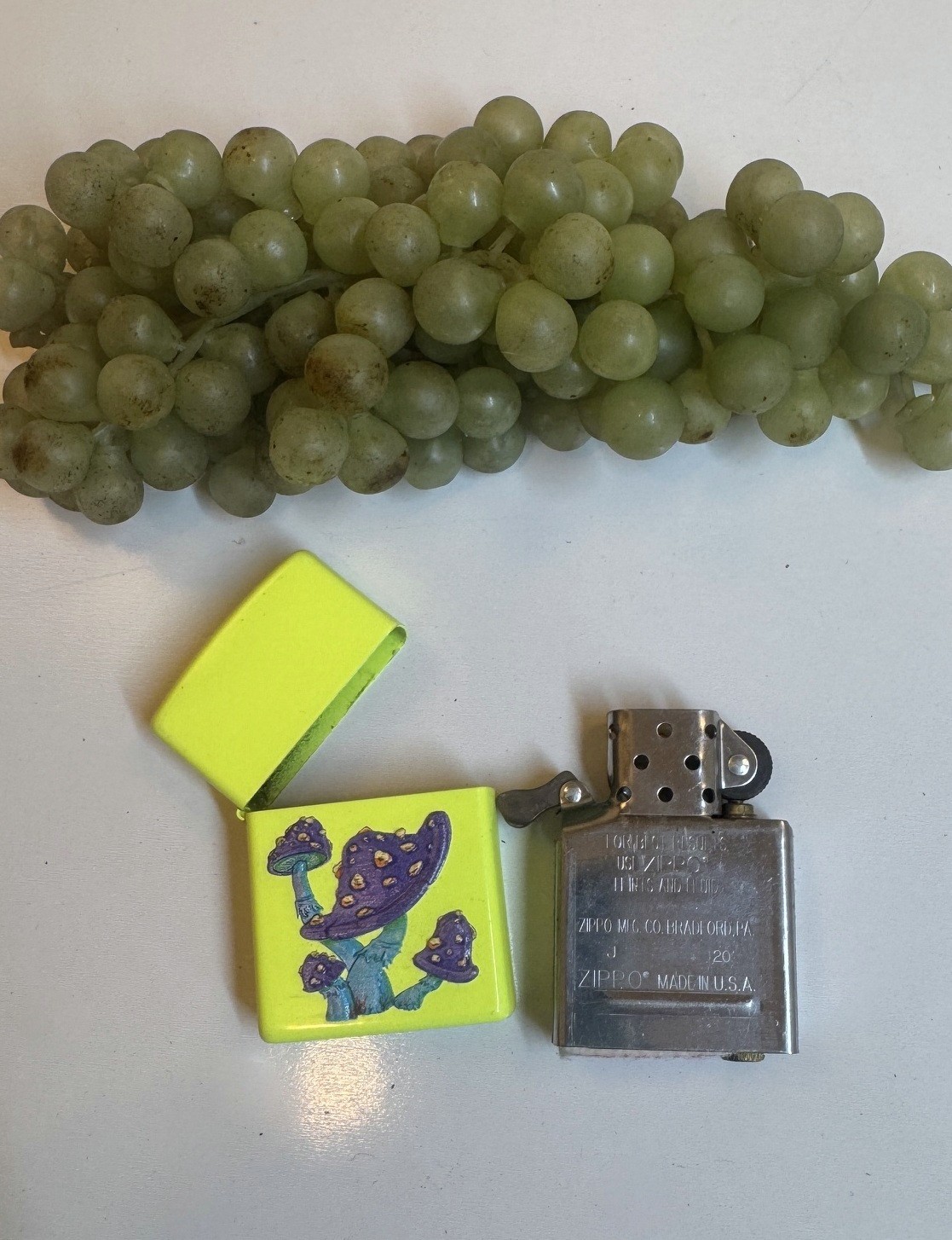 ZIPPO® 49189 Mushroom Design Neon Yellow Pocket Lighter 🍄 SOLD OUT EVERYWHERE