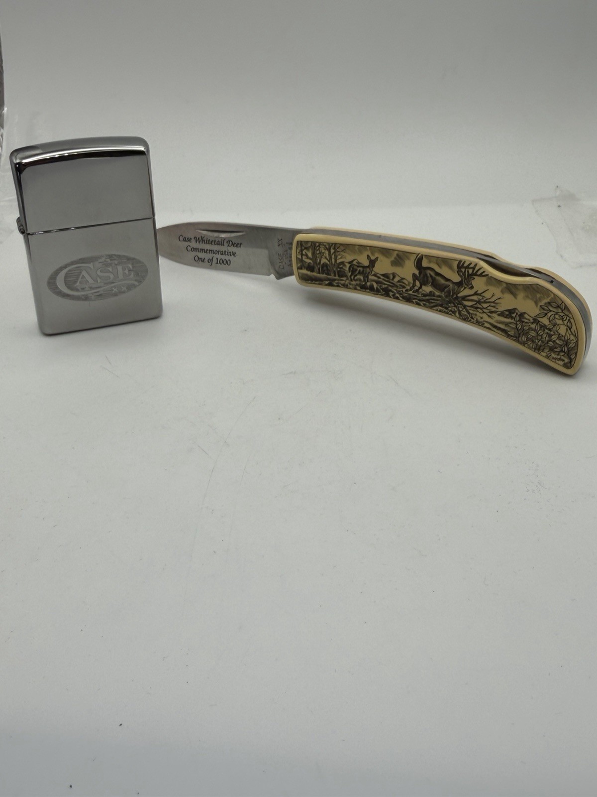 Limited Whitetail Deer Commemorative Case XX Knife & Chrome Zippo Lighter NEW