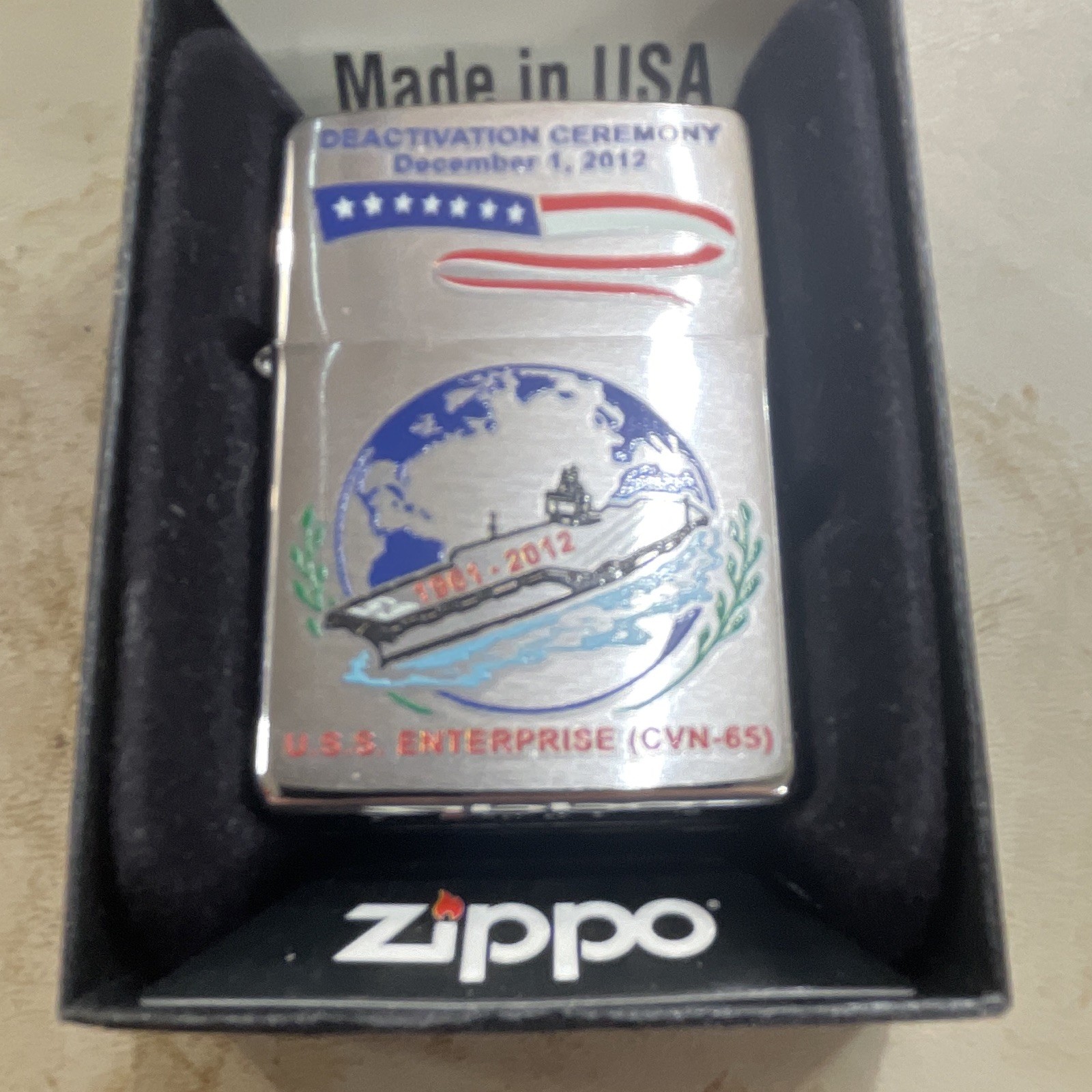 Zippo Military USS Enterprise (CVN-65) Deactivation Ceremony 2012 Lighter