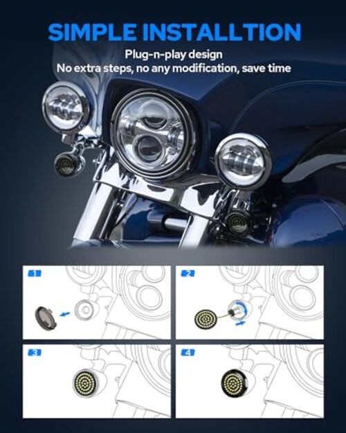 New 1157 LED Motorcycle Front Turn Signals Bulbs 2 Inch Bullet Lights with