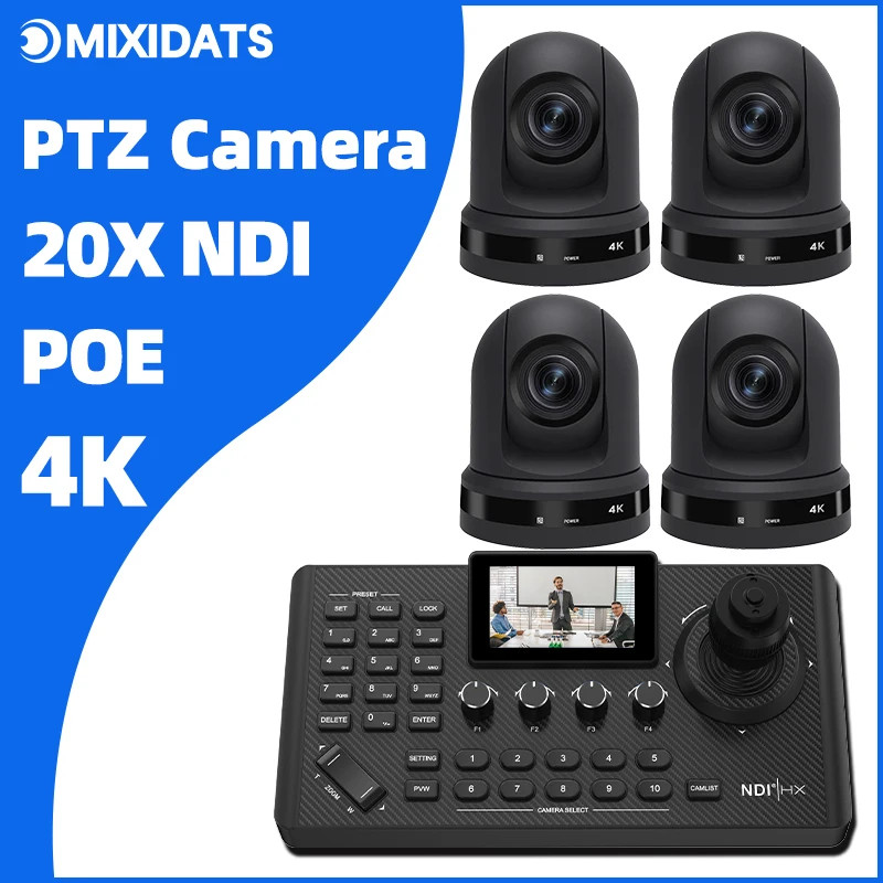 4K NDI PTZ Camera 1-10pcs 20X Zoom Video Conference Camera for Church Business