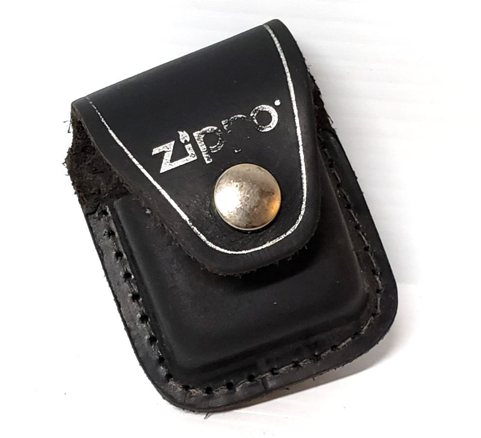 Genuine OEM Black Zippo Leather Lighter Pouch With Belt Loop – USED
