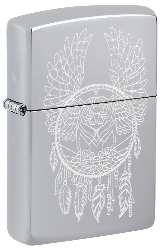 Zippo Dreamcatcher Design High Polish Chrome Windproof Pocket Lighter, 250-11…