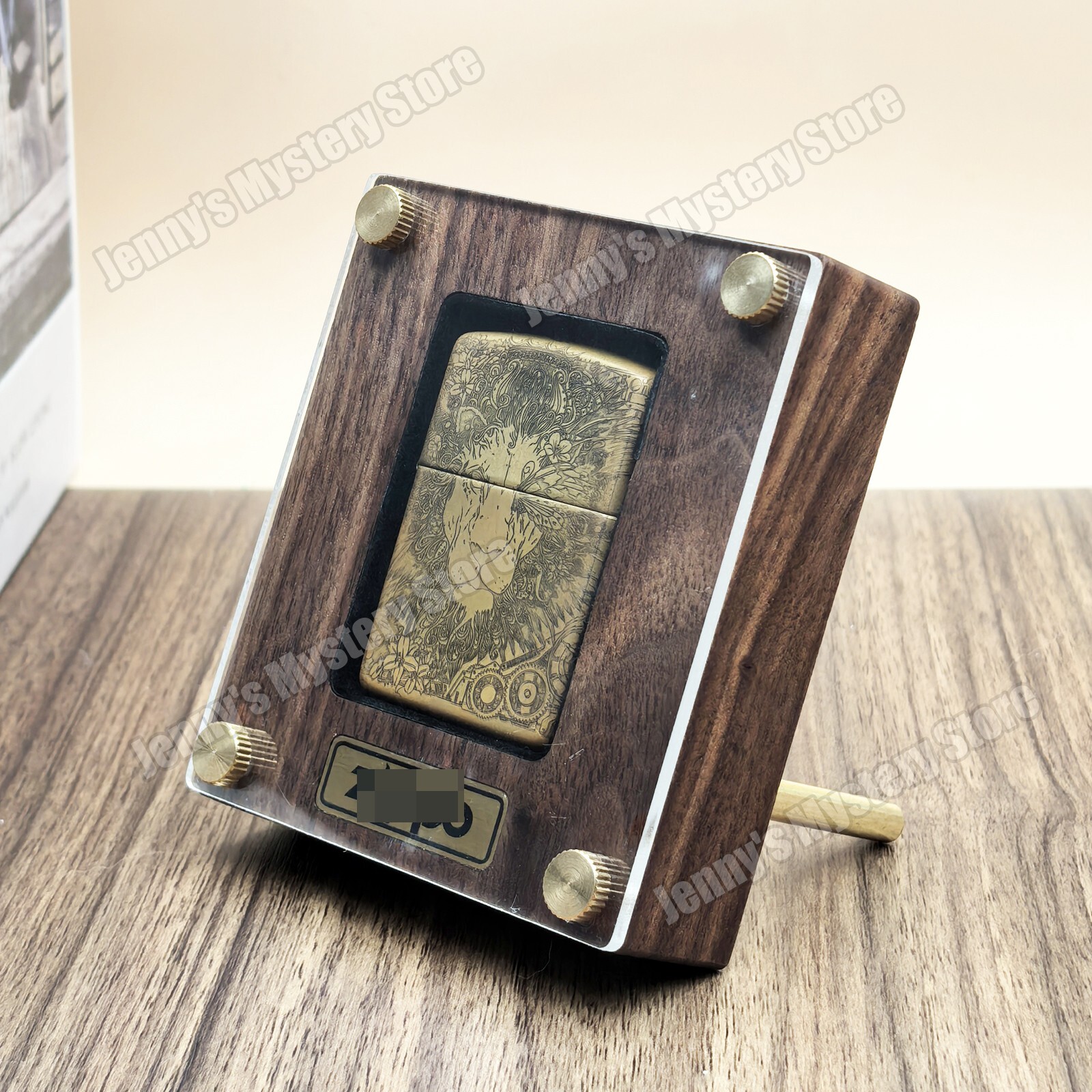 Black Walnut Wood Lighter Collection Display Case Storage Box for Zippo Lighter