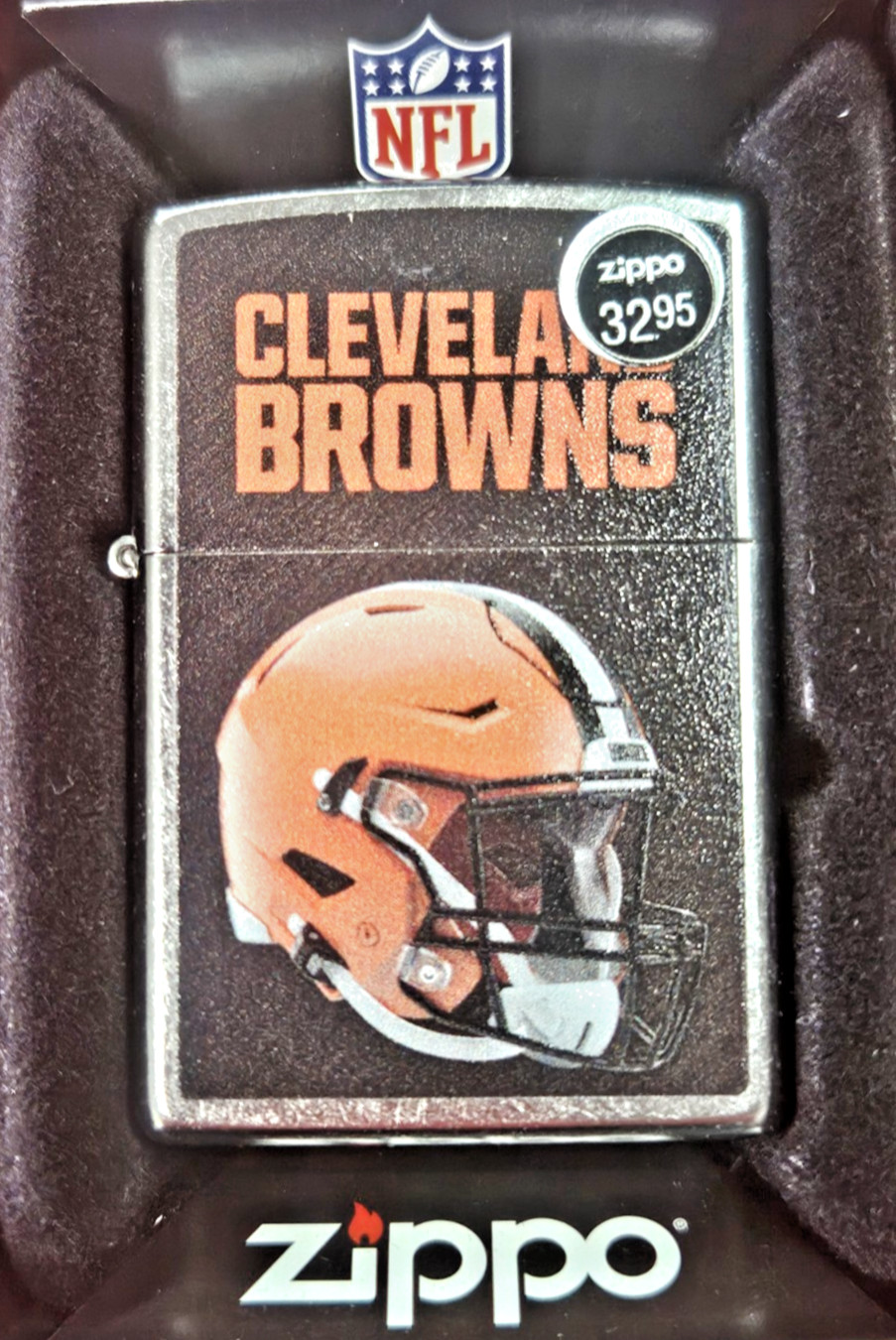 Zippo 48425 Lighter NFL Cleveland Browns Helmet New Old Stock