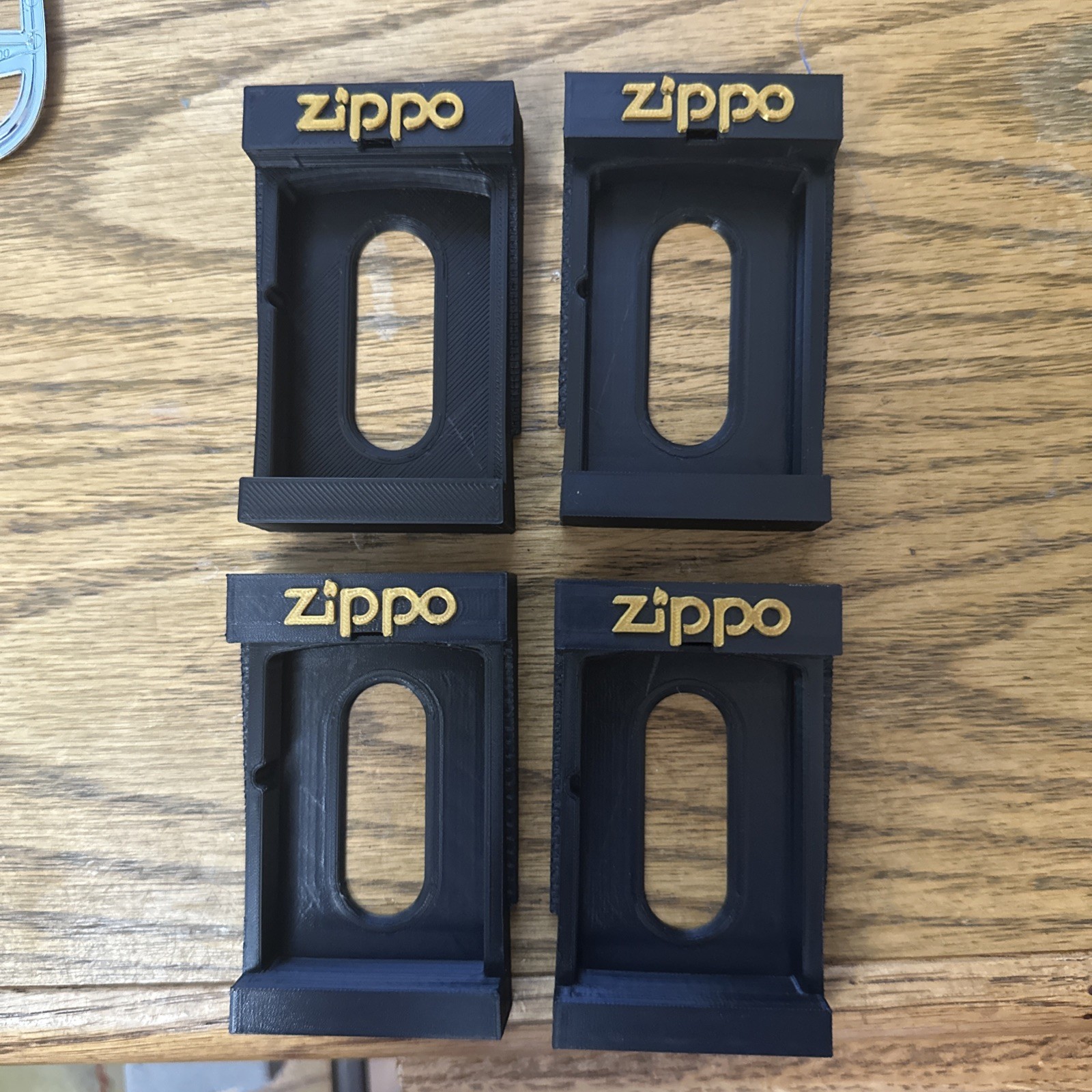 3D Printed Recreation Zippo Black Plastic Vintage Display Box Case 4 Pack
