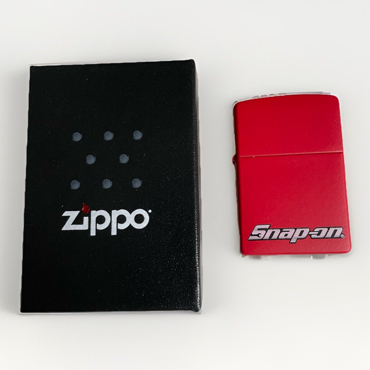Rare Zippo Snap-On Tools Candy Red Oil Lighter with Box New Made In USA
