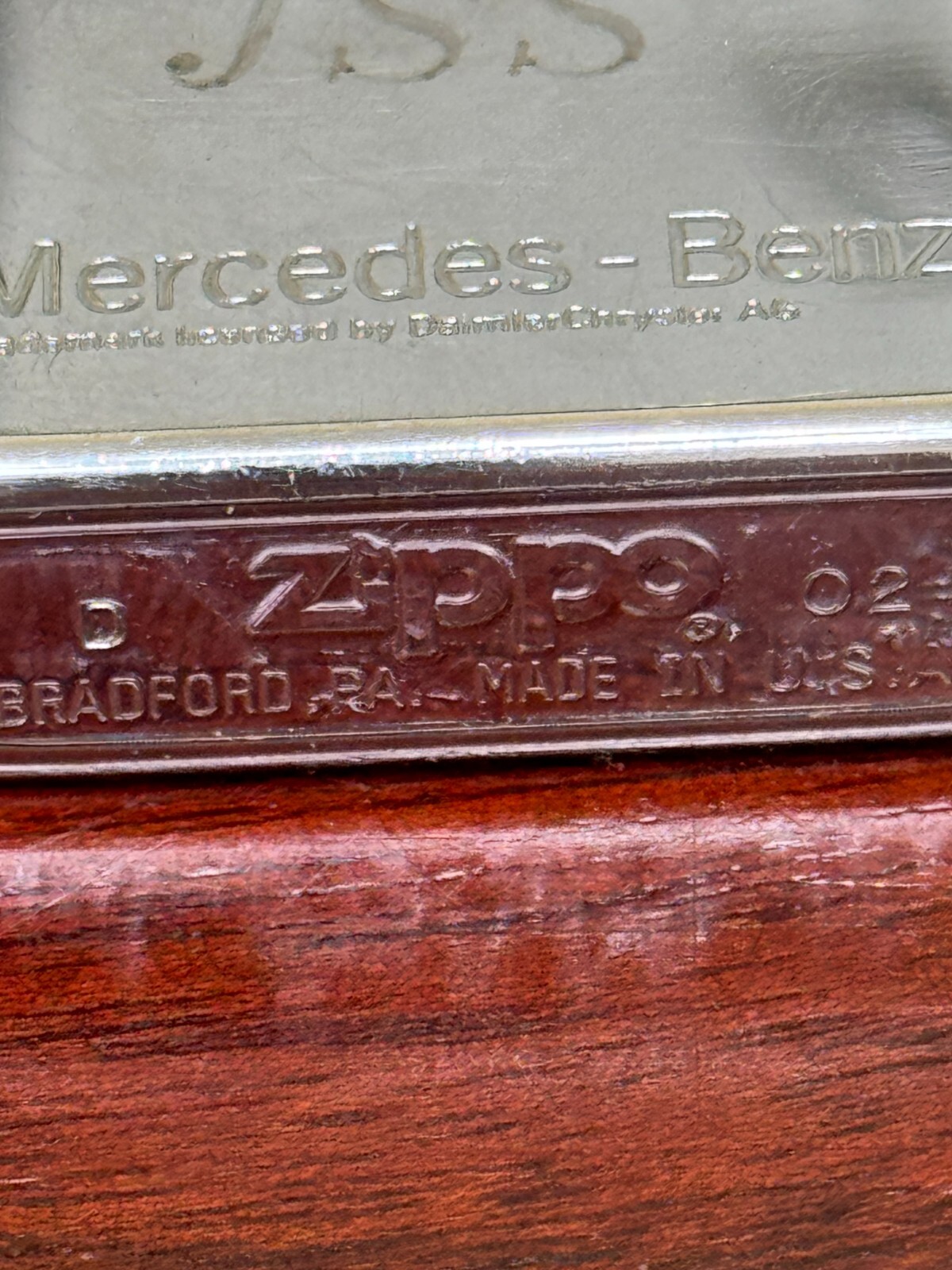 MERCEDS – BENZ ZIPPO LIGHTER ENGRAVED „JSS“ – SMOKING – CIGARETTE CIGAR