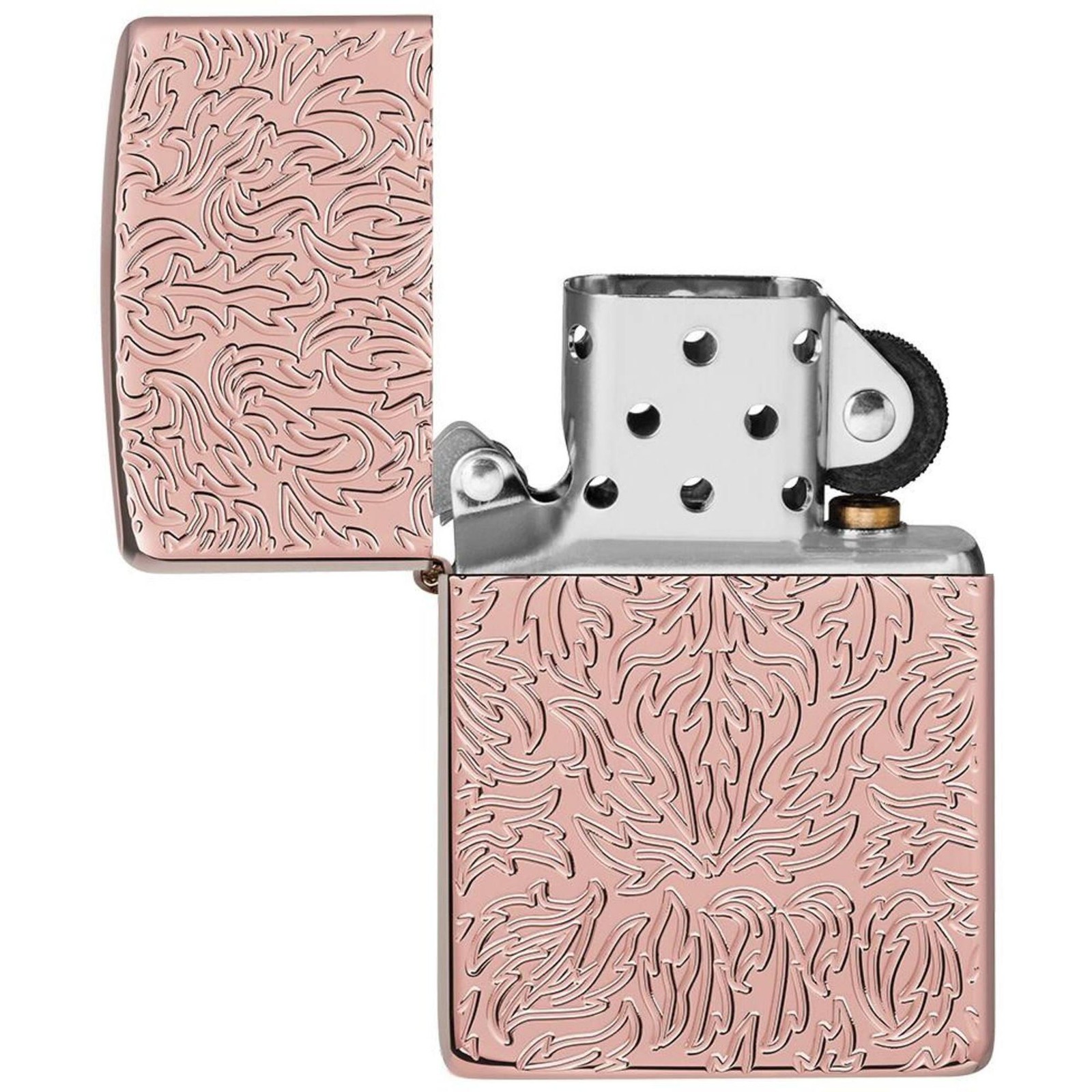 Zippo Windproof Lighter Armor Carved Design Heavy-Walled Finish Rose Gold 49703