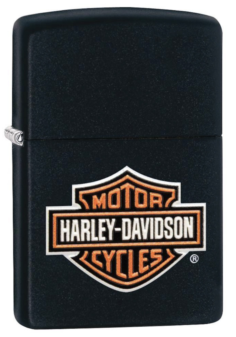 Zippo Harley Davidson Lighter, Textured Bar and Shield Logo 49196, New In Box